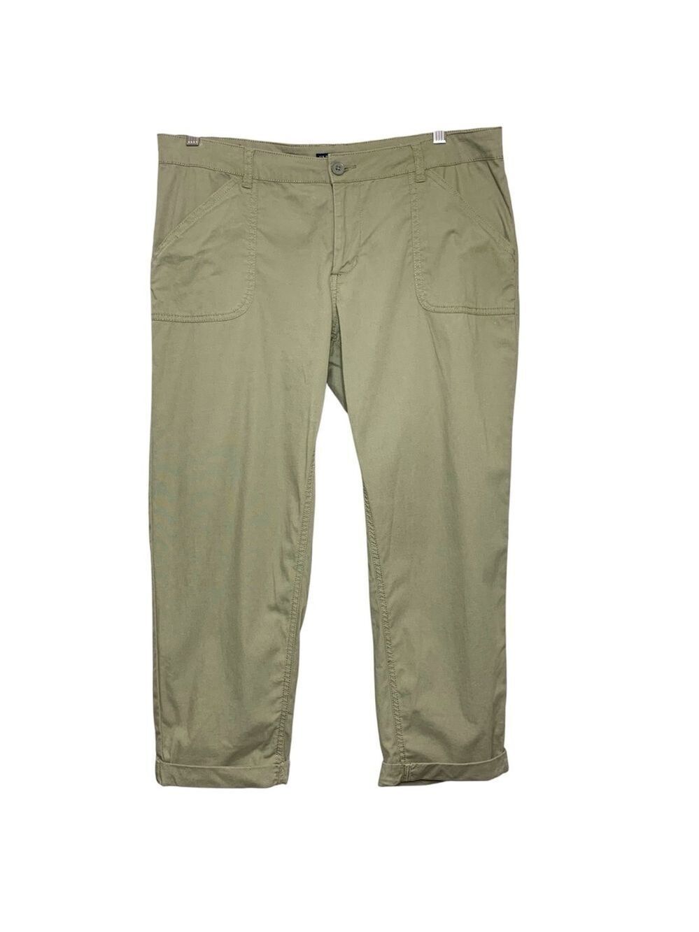 VTG U.S. Polo Assn. Green Olive Pants Sz 14 Cuffed Hem Casual Preppy Minimalist